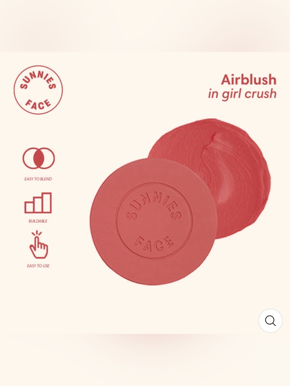NIB Sunnies Face Airblush [Cream Blush & Cheek Tint] in Girl Crush